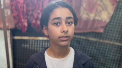 Twelve-year-old Layan Khalaf in Gaza