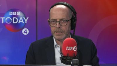 Nick Robinson speaking in the Today programme studio 