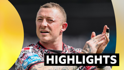 Josh Charnley applauds during Leigh's win at Bradford