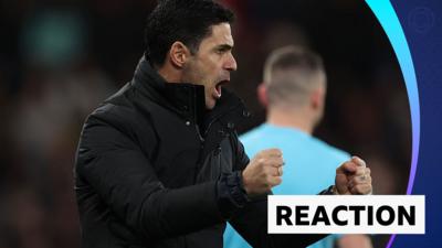 Mikel Arteta celebrating
