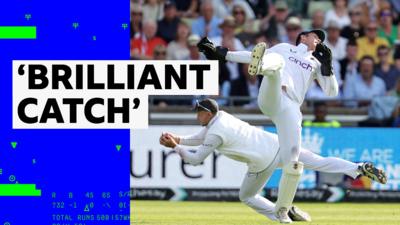 Joe Root takes a brilliant catch behind Jamie Smith