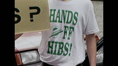 A 'Hands Off Hibs!' t-shirt