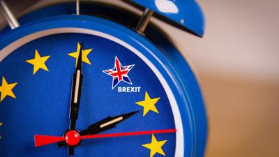 Clock with Brexit on it