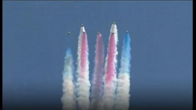 Red Arrow in flight