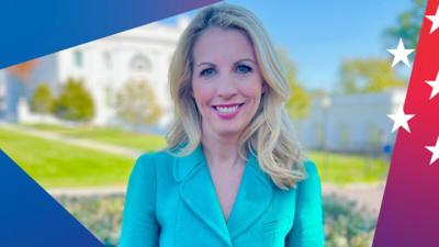 Caitríona Perry in front of the White House