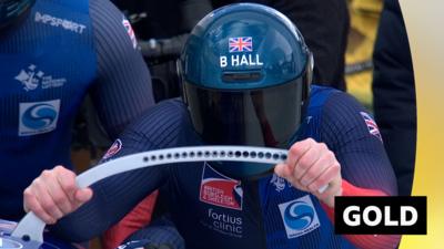 Bobsleigh World Cup: Brad Hall pilots GB four to gold - BBC Sport