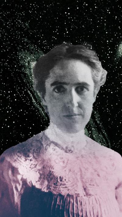 Astronomer Henrietta Swan Leavitt on a background of stars