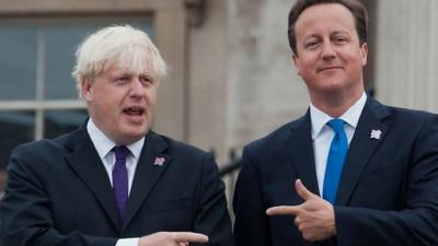 Boris Johnson (l) and David Cameron