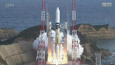 The Japan Aerospace Exploration Agency launched a rocket carrying a telecommunications satellite