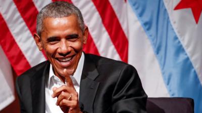 Former US President Barack Obama at the University of Chicago