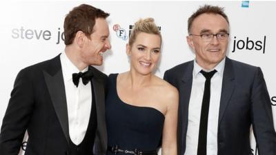 The film's stars with director Danny Boyle