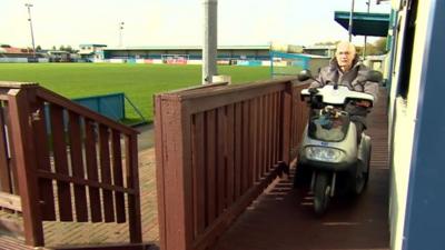 Tony Packer at the stadium ready to hand over his cash