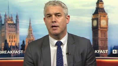 Steve Barclay speaking from a TV studio