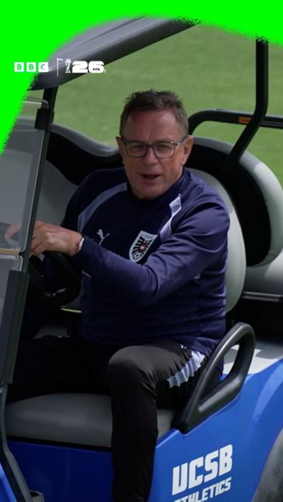 Ralf Rangnick in golf buggy
