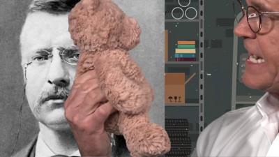 Aaron Heslehurst, teddy bear and Theodore Roosevelt