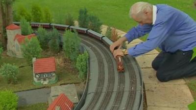 Roy James with trains