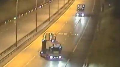 Formanke reversing on the M6 Toll