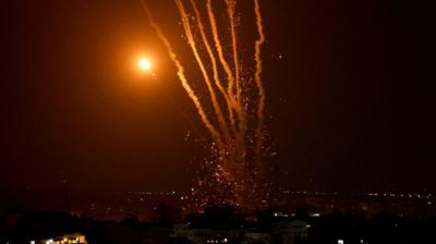 Rockets are fired by Palestinian militants into Israel, amid Israeli-Palestinian fighting