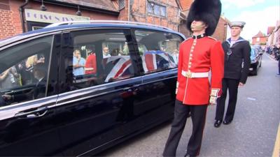 The funeral cortege of Dame Vera Lynn in Ditchling