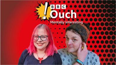 Mark and Seaneen under the BBC Ouch logo