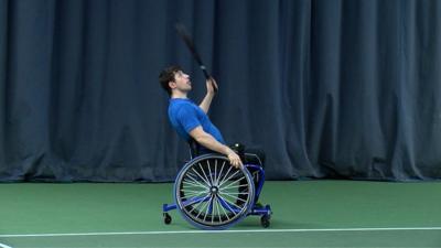 A player at Shropshire wheelchair tennis group