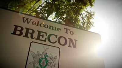 Brecon town sign