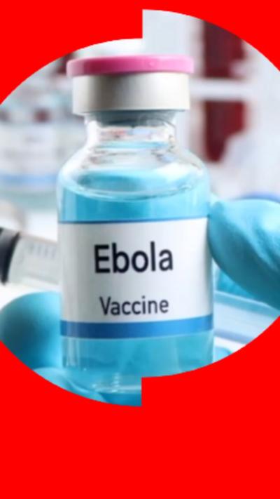 A small bottle labelled 'Ebola vaccine'