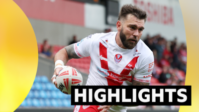St Helens' Kyle Feldt scores a try