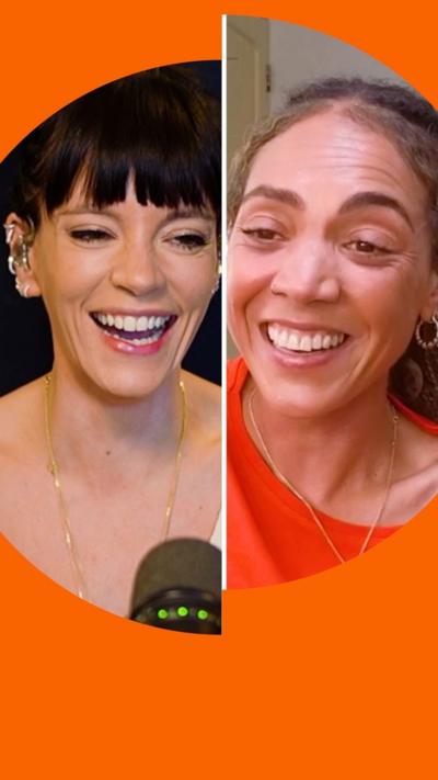 Lily Allen and Miquita Oliver smiling.