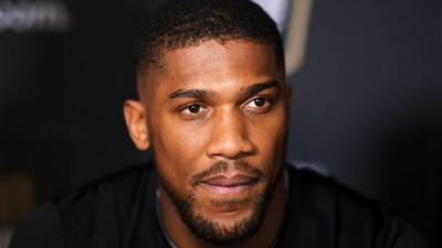 Anthony Joshua during a news conference before his fight against Jermaine Franklin