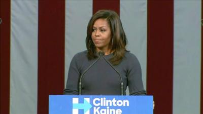 Michelle Obama making a speech