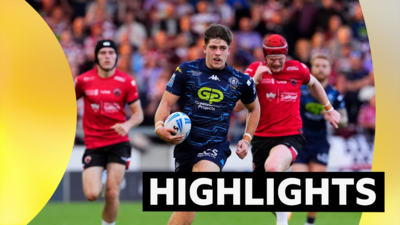 Jacob Douglas breaking through to score a try