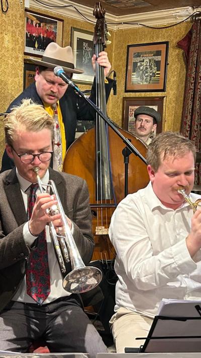 A group of jazz musicians playing