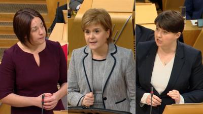 Kezia Dugdale, Nicola Sturgeon and Ruth Davidson