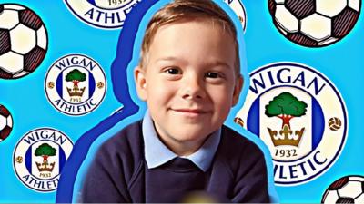 Six-year-old Jacob has raised over £500 for his team Wigan Athletic.