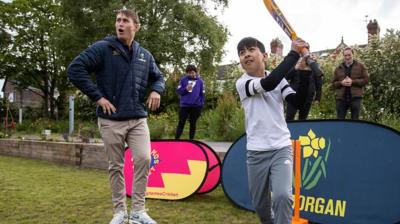 Glamorgan and Australia player Marnus Labuschagne at a Glamorgan community even in Grangetown, Cardiff