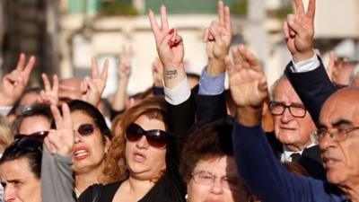 Mourners at funeral