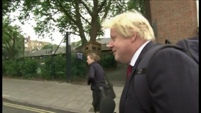 Boris Johnson quizzed by reporters