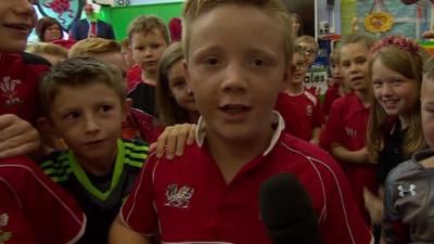 Children at George Street Primary School in Pontypool