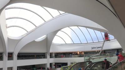 Ceiling windows inside station