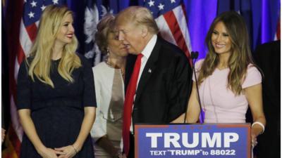 Ivanka, Donald and Melania