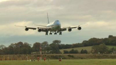 Biden plane lands