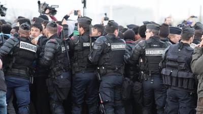 French riot police at the 'Jungle'