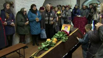 Nina Lushchenko, the first victim of the crash to be laid to rest.