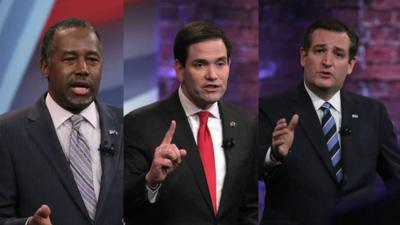 Ben Carson, Marco Rubio and Ted Cruz