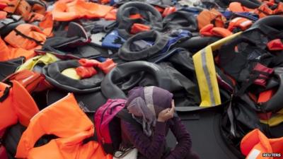 Lifejackets on Greek island of Lesbos