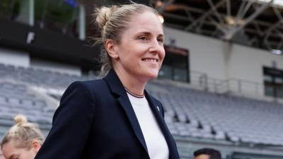 Wales manager Gemma Grainger prior to the Women’s Nations League fixture against Iceland in Reykjavík