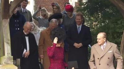 The Royal Family leaving church