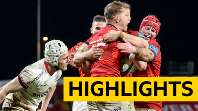 Munster players celebrate at Thomond Park