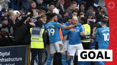 Stockport County celebrating equaliser